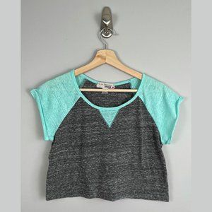 I'm in Love with... Derek Teal and Grey Baseball Crop Top L
